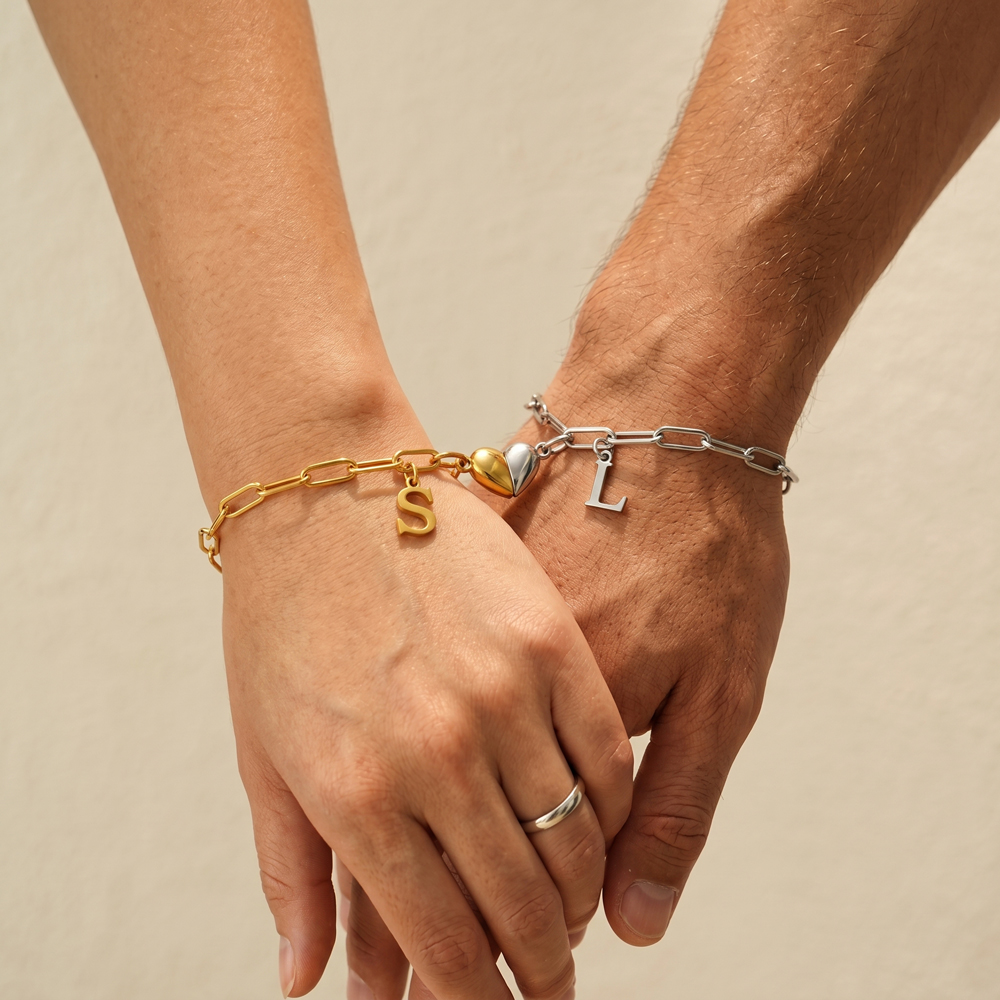 Couple Letter Magnetic Bracelet