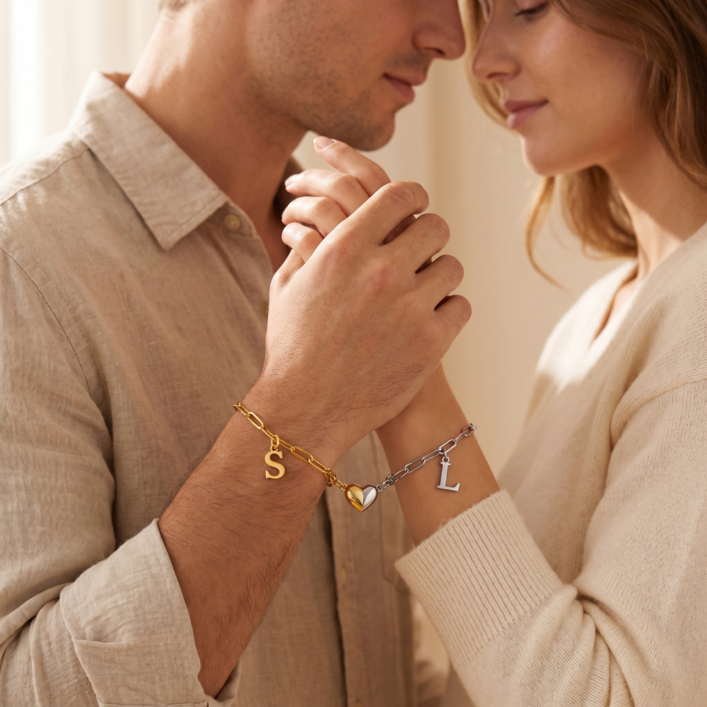 Couple Letter Magnetic Bracelet