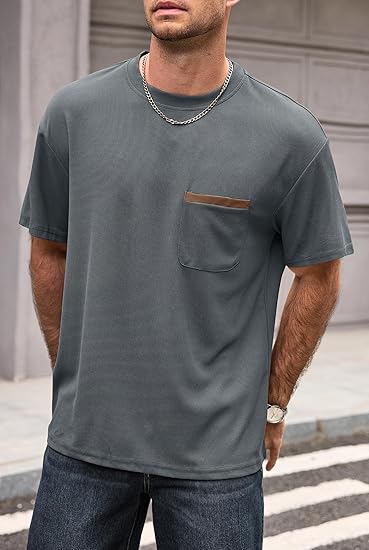 IEGOU Men's T-Shirts - Premium Cotton Crew Neck Tees S