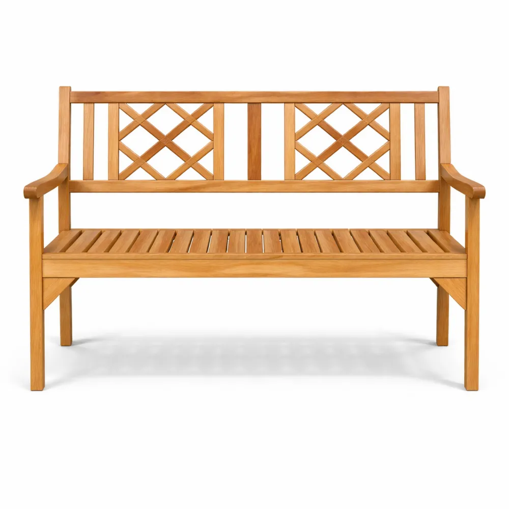 Banc de Jardin Pliable en Bois d'Acacia pour Terrasse 2 Places