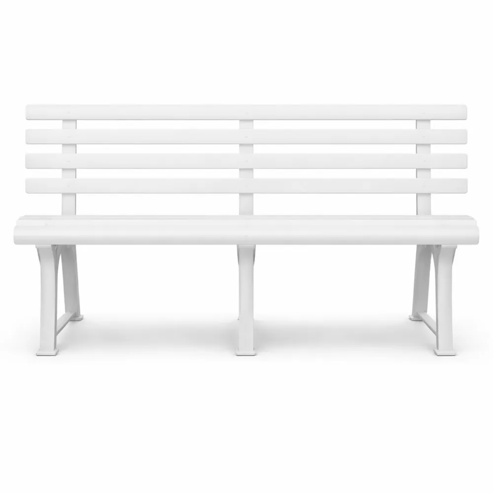 Banc de Jardin en PVC Blanc 145x49x74 cm pour Terrasse