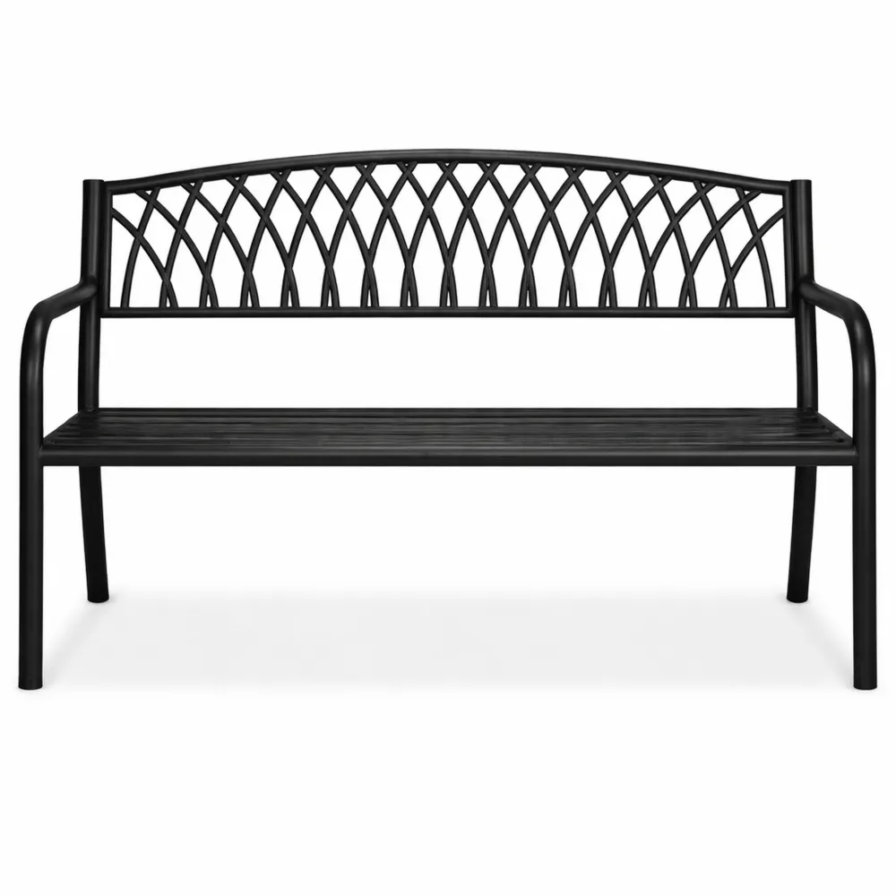 Banc de jardin rustique à deux places en métal