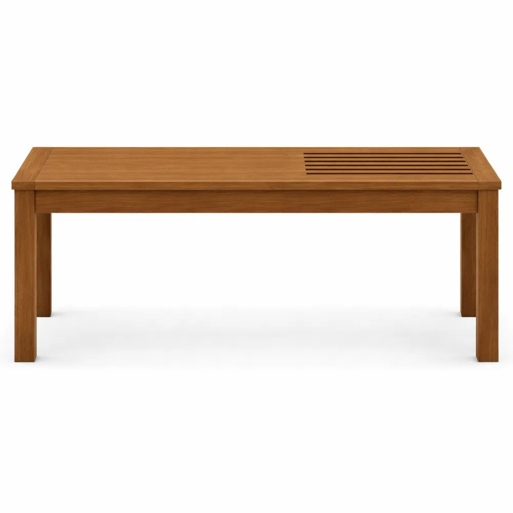 Banc en Bois Dur Sans Dossier, Finition Naturelle