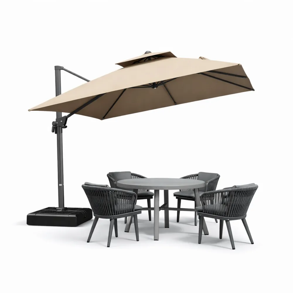 Grand Parasol Excentré 3x3 m avec Protection Solaire UPF 50+