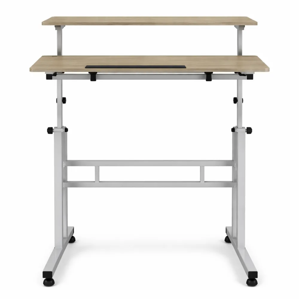 Table de Lit Roulante Réglable avec 3 Tablettes