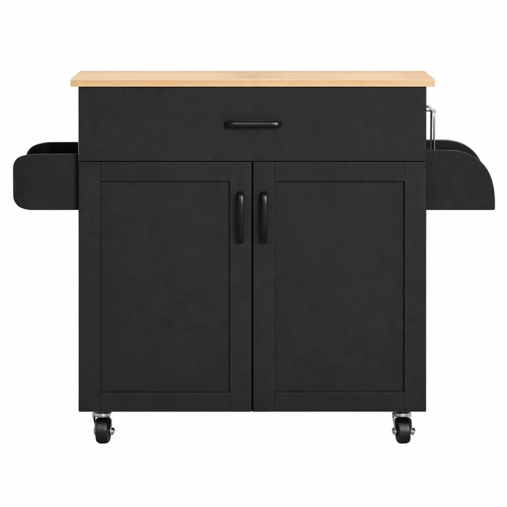 Îlot de Cuisine Multifonction avec Rangement et Étagère Réglable