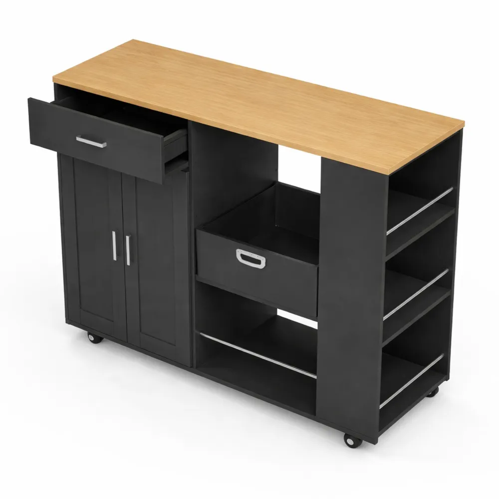 Chariot de Cuisine à Roulettes avec Espace de Rangement