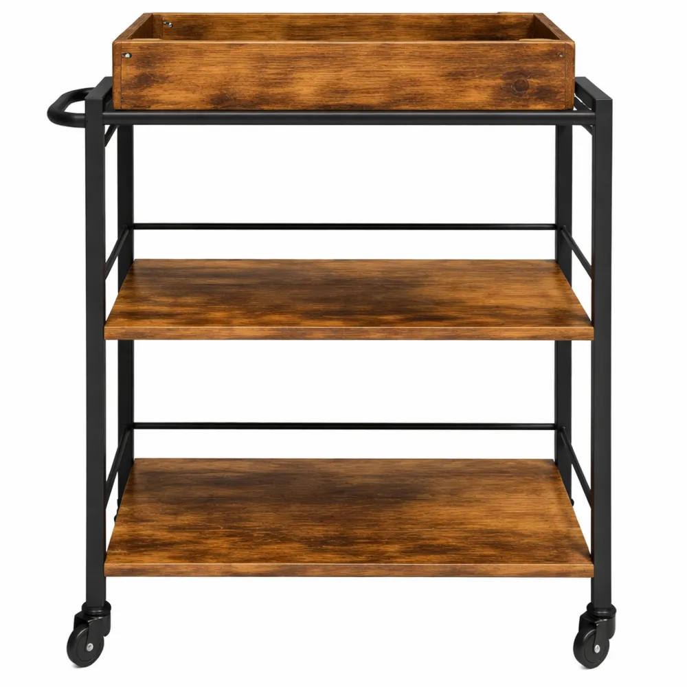 Chariot de Cuisine Industriel avec Plateau Amovible et Roulettes