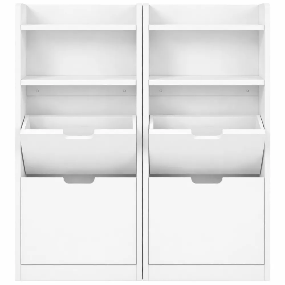 Meuble de Rangement à Chaussures 2 Portes Blanches Entrée