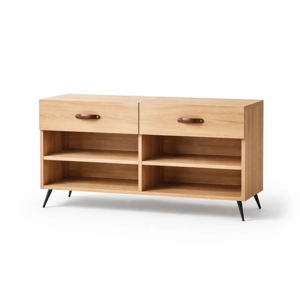 Meuble de rangement à chaussures en bois avec étagères