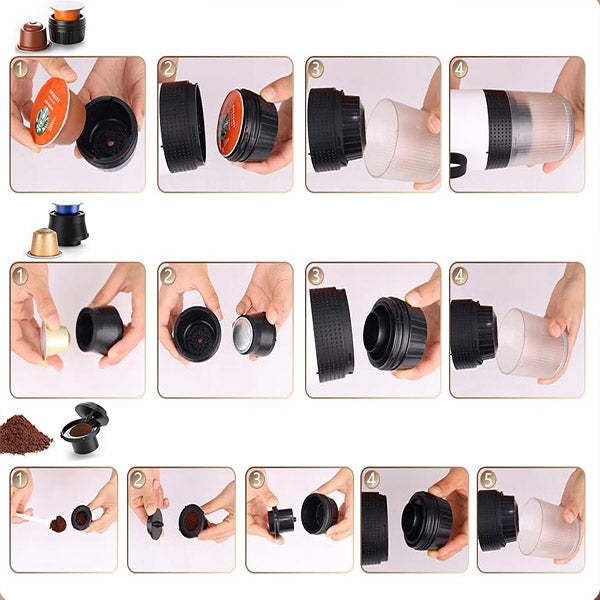 Espressor portabil 3 in 1 cu capsule