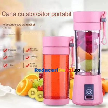 Blender portabil, cu baterie proprie, pentru fructe si legume
