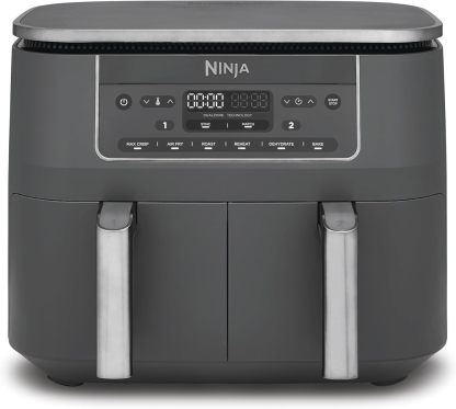 🔥Clearance Sale🔥Ninja Air Fryer Dual Zone Digital, Electric Air Fryer, 2 Compartments, 7.6 L, 6-in-1, Oil Free Fryer, Max Crisp, Roast, Bake, Dehydrate, Warm, Metal Grey DZ300EU