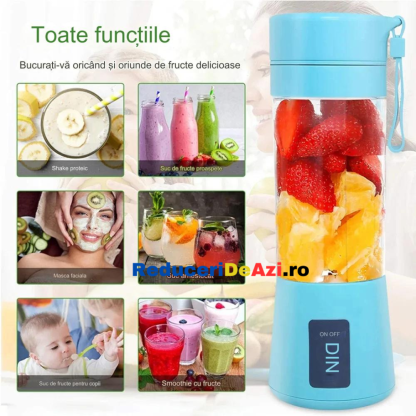 Blender portabil, cu baterie proprie, pentru fructe si legume