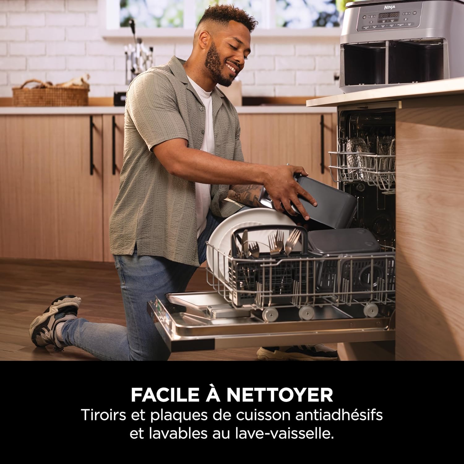 🔥Clearance Sale🔥Ninja Air Fryer Dual Zone Digital, Electric Air Fryer, 2 Compartments, 7.6 L, 6-in-1, Oil Free Fryer, Max Crisp, Roast, Bake, Dehydrate, Warm, Metal Grey DZ300EU