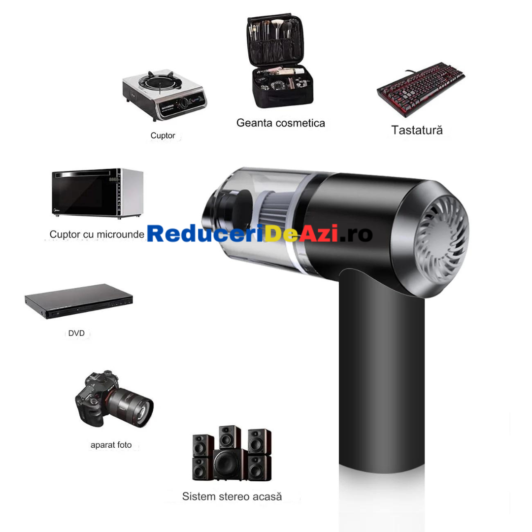 Mini aspirator portabil 3-în-1 de mare putere