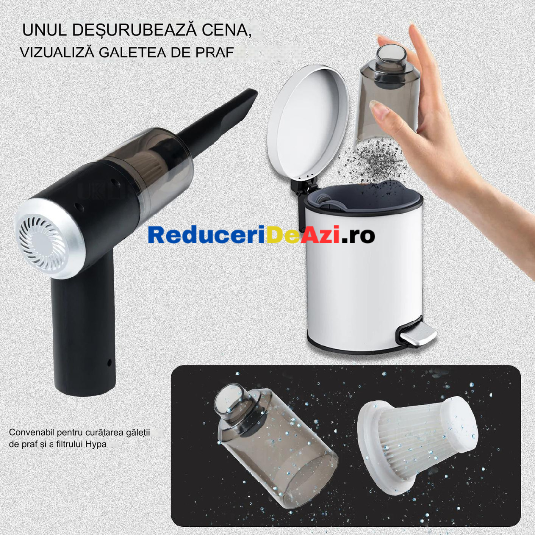 Mini aspirator portabil 3-în-1 de mare putere