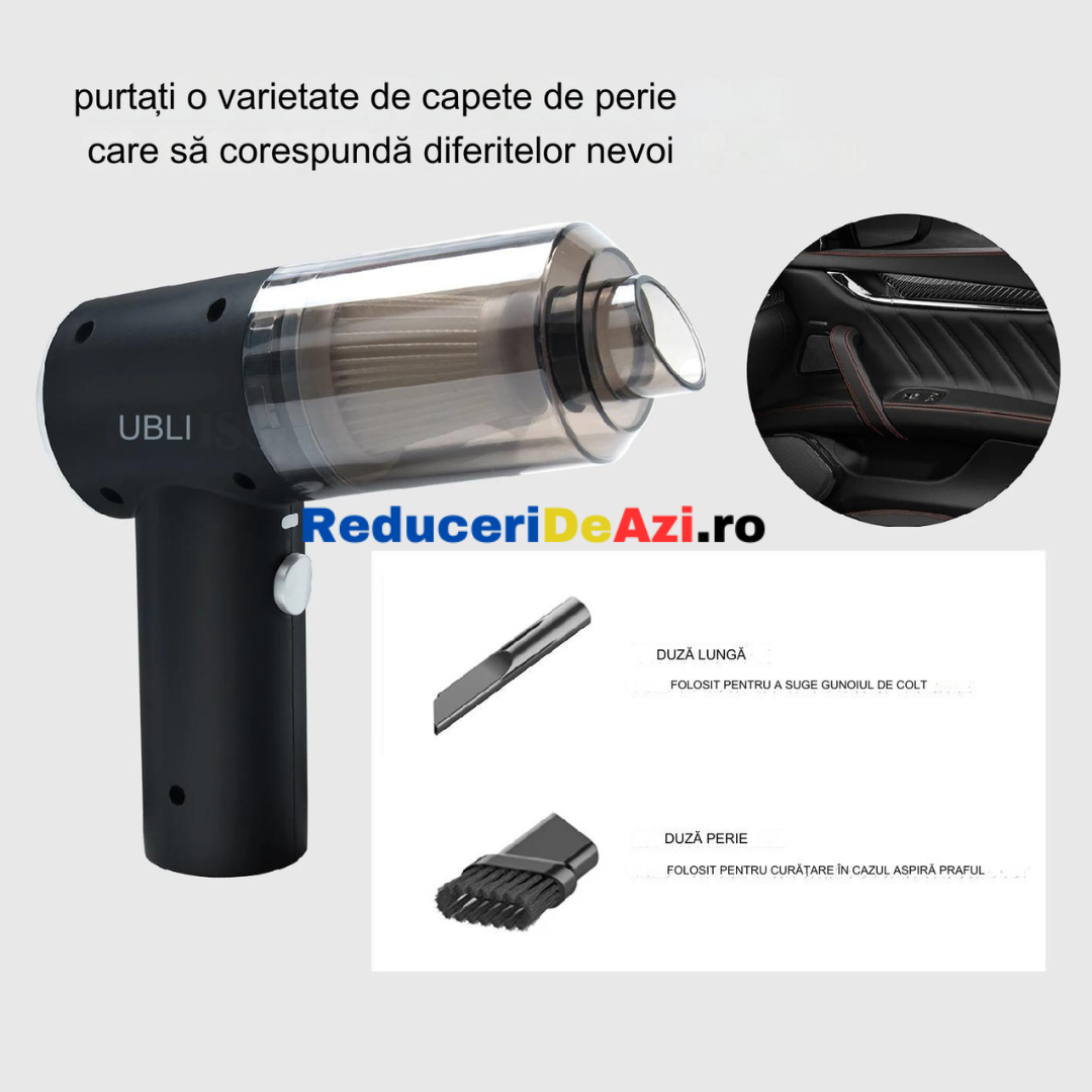 Mini aspirator portabil 3-în-1 de mare putere