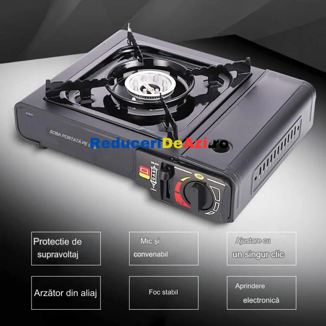 Aragaz Camping, Portabil ,Voiaj, Gaz Butan, Dubla Alimentare Aprindere Automata