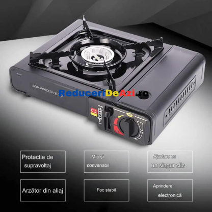 Aragaz Camping, Portabil ,Voiaj, Gaz Butan, Dubla Alimentare Aprindere Automata