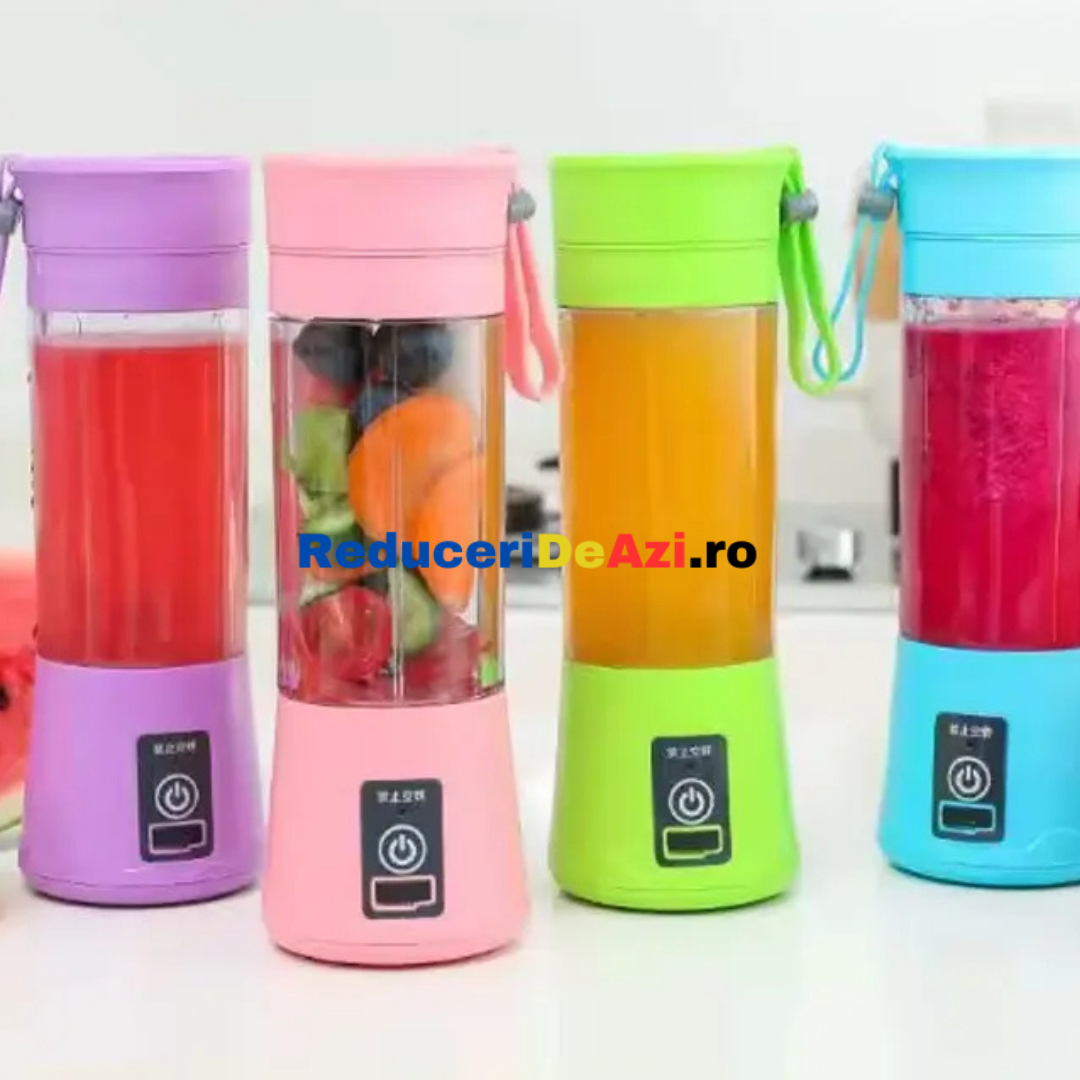 Blender portabil, cu baterie proprie, pentru fructe si legume