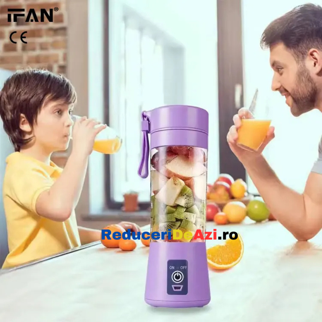 Blender portabil, cu baterie proprie, pentru fructe si legume