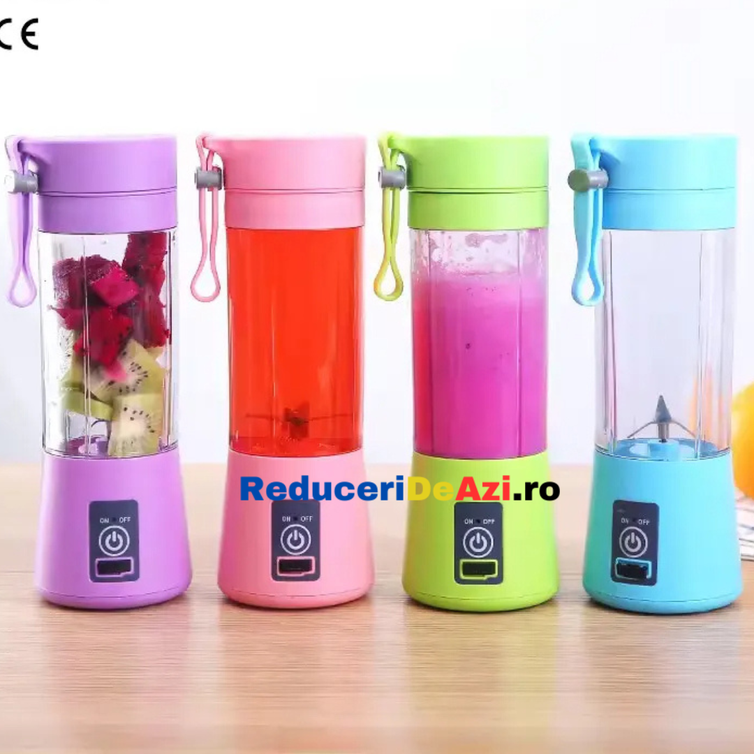Blender portabil, cu baterie proprie, pentru fructe si legume