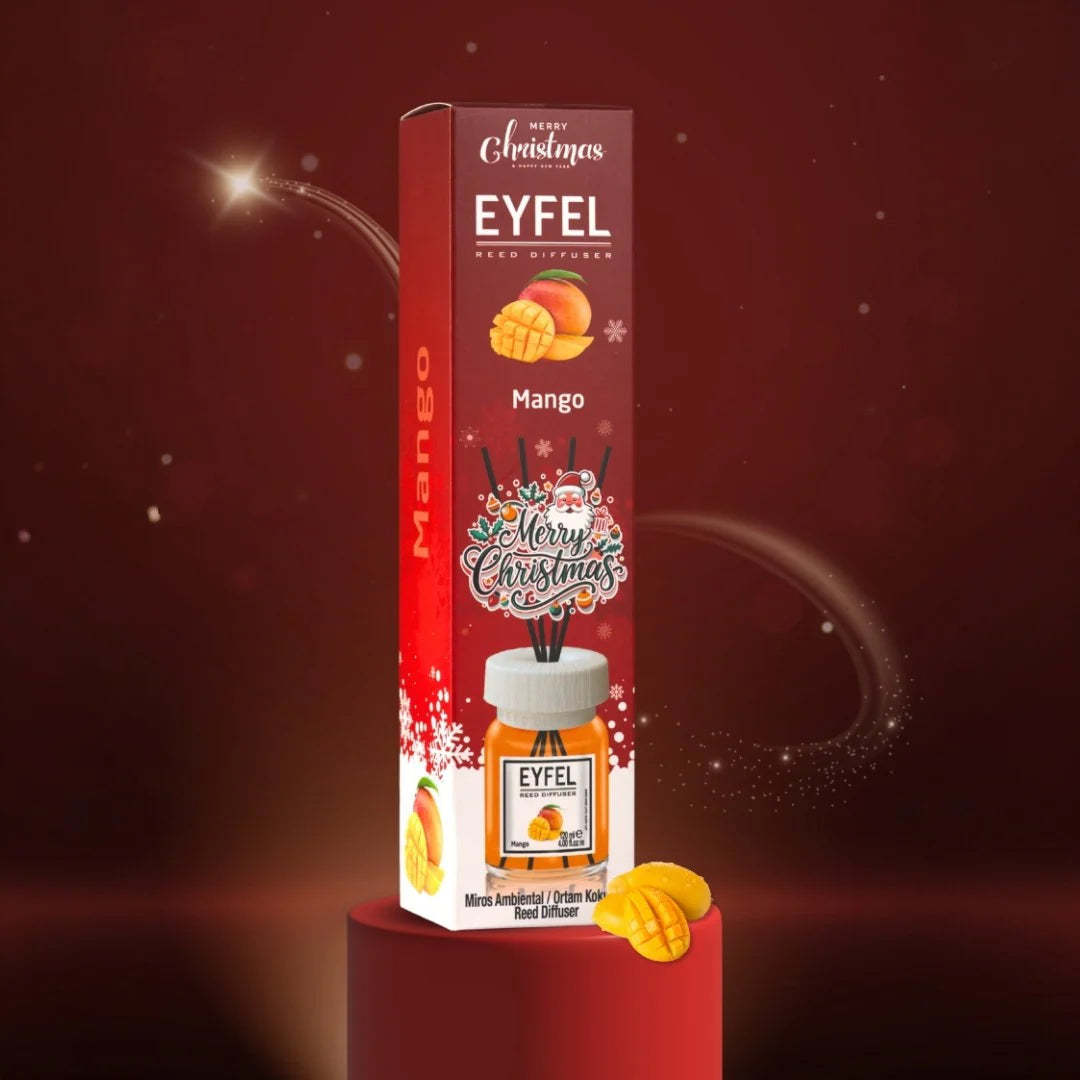 Set 6x bucati Odorizant de camera Eyfel Christmas, Mango, Angel, Orange, Mint & Pine, Apple Pie, Cinnamon & Clove