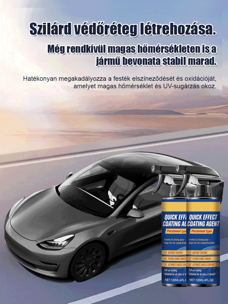 "3 az 1-ben Gyors Kerámia Bevonat és Karcjavító Spray – 3 Perces Tükörfény  "