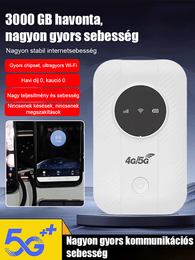 Hordozható 5G Zsebwifi Router – Műholdas Technológia a Stabil Internetért Bárhol