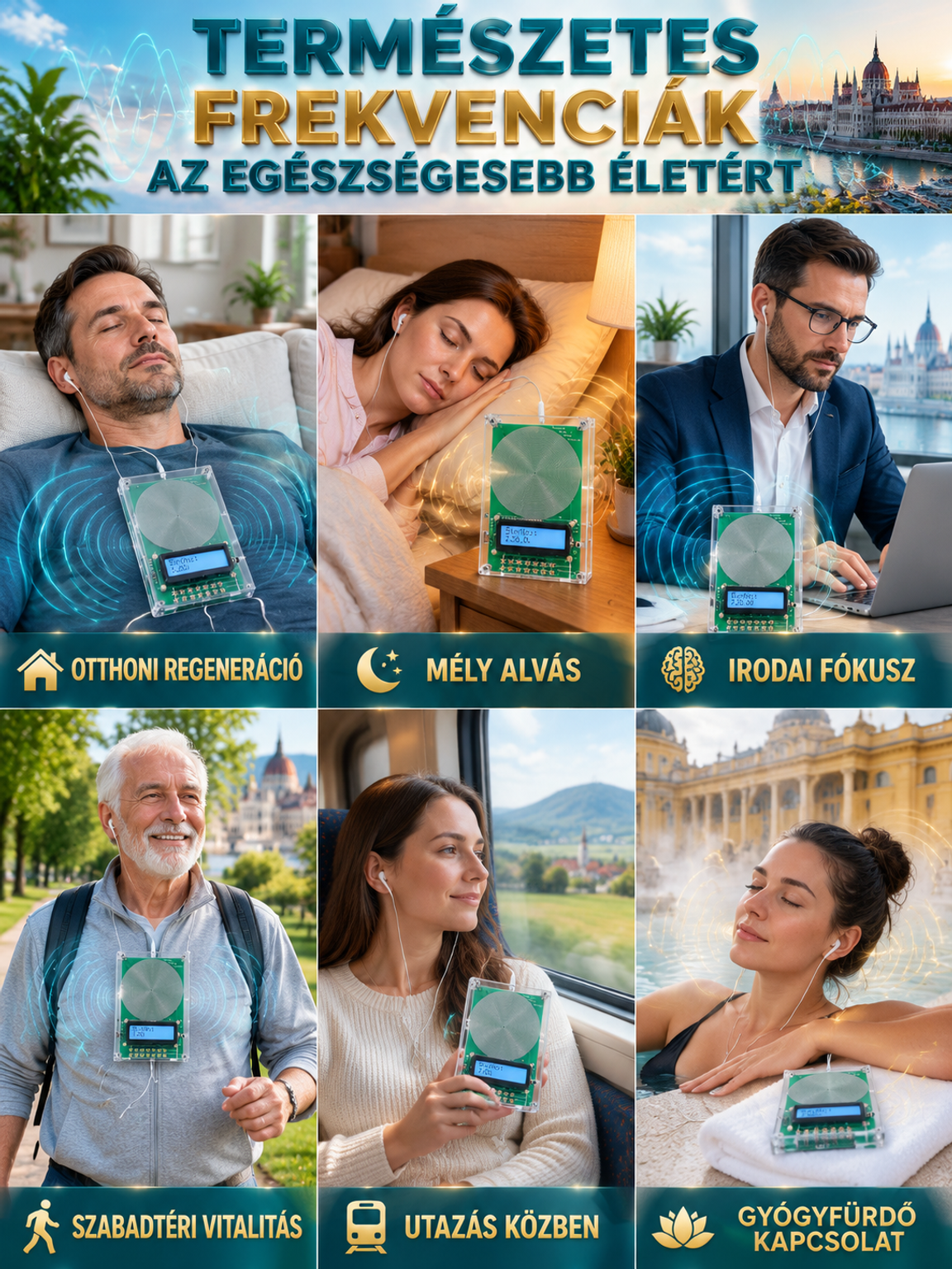 🔥Ultra-Precíz Bio-Frekvencia Generátor | Alvásjavító & Relaxációs Készülék (50% Akció)