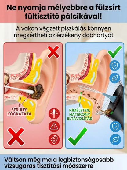 Hordozható kézi fülmosó eszköz