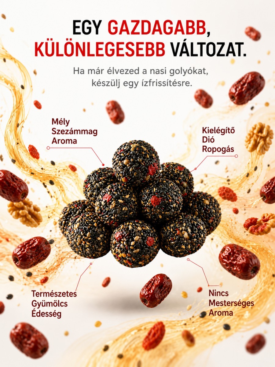 Ősi Keleti Vitalitás Golyó - Fekete Szezámmal és Dióval a Dús Hajért (100% Természetes)