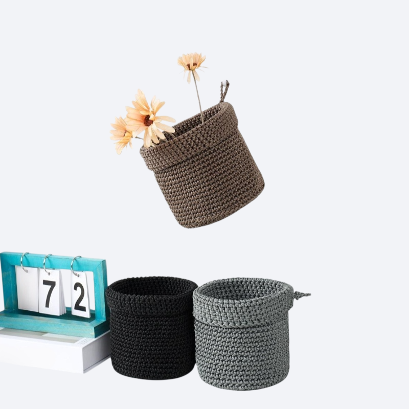 Kézzel szőtt textil fali tároló kosár