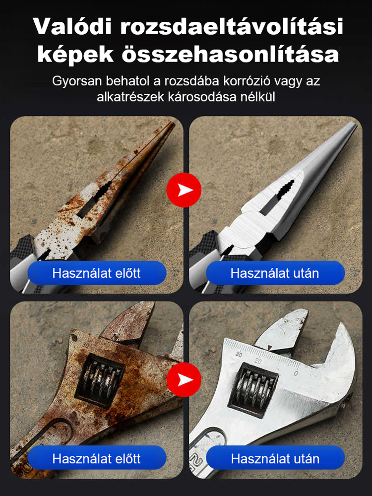 Ipari Gyors Rozsdaoldó Spray | Mélytisztítás & Felújítás | 50% Akció + Ingyenes Szállítás