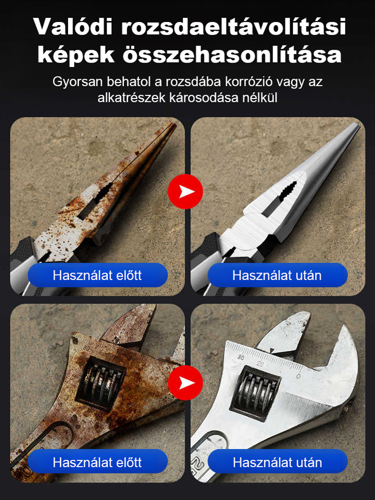 Ipari Gyors Rozsdaoldó Spray | Mélytisztítás & Felújítás | 50% Akció + Ingyenes Szállítás