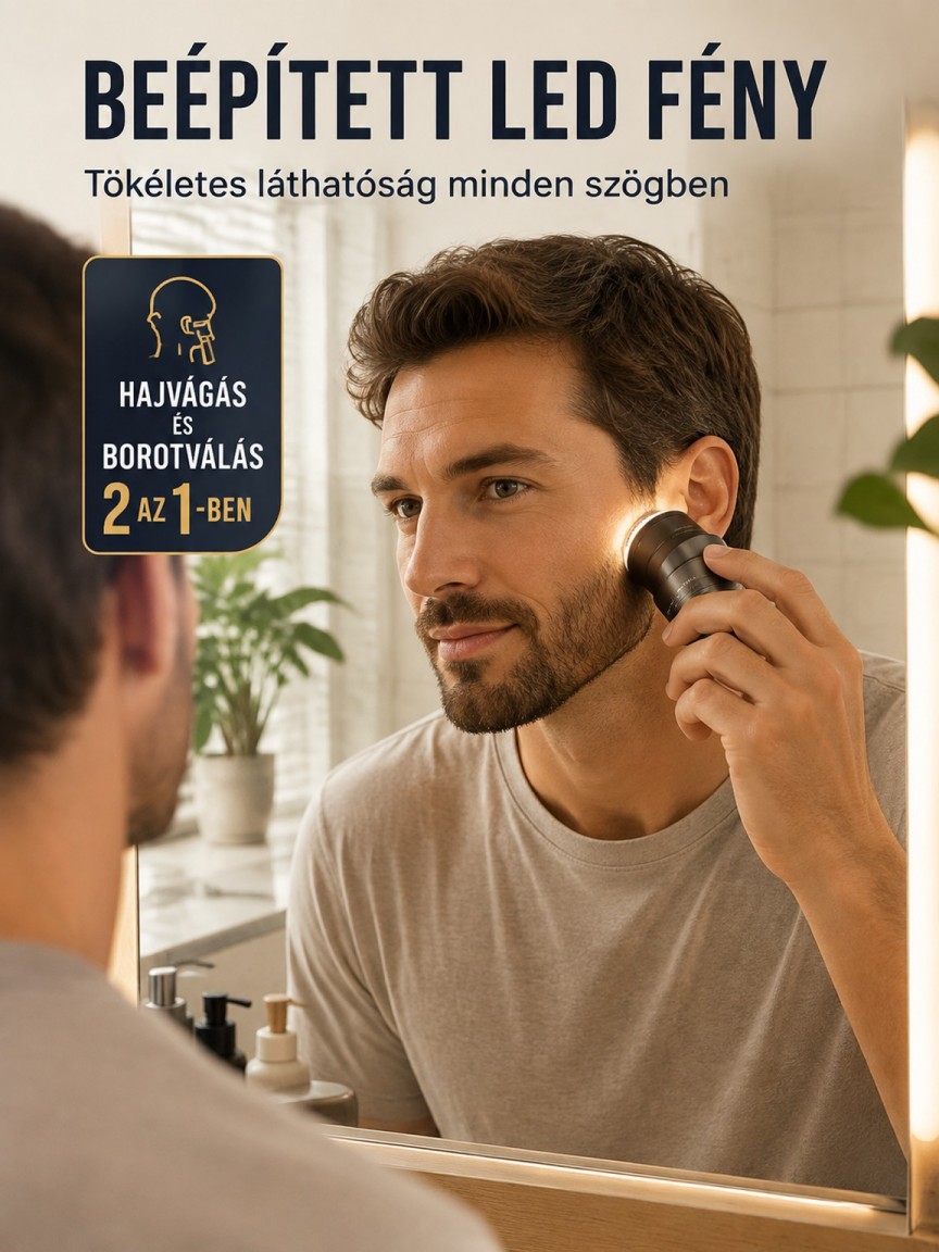 80% Akció🔥Intelligens 2-az-1-ben Férfi Borotva és Hajvágó – Vízálló, Zéró Bőrirritáció