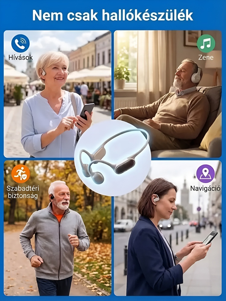 Csontvezetéses Bluetooth hallókészülék