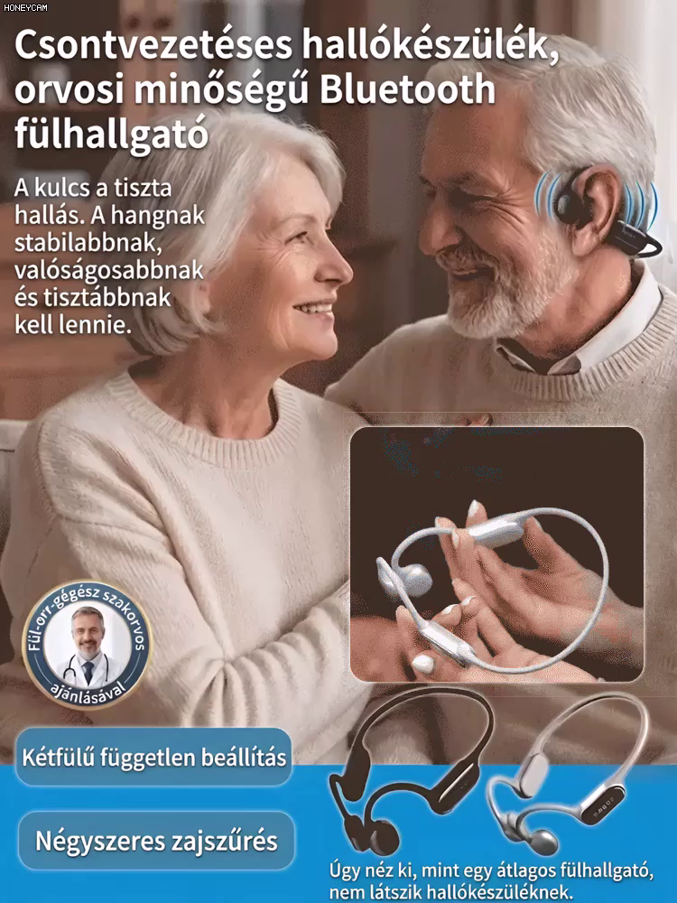 Csontvezetéses Bluetooth hallókészülék