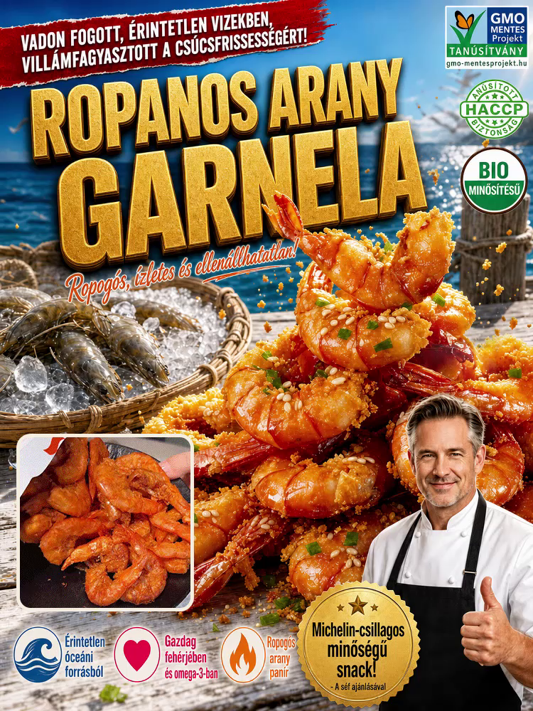 🔥 Azonnal Fogyasztható Prémium Vadon Fogott Arany Garnéla | Fehérjedús & Bűntudat Nélküli & Michelin Ízélmény