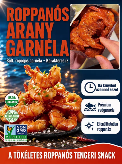 🔥 Azonnal Fogyasztható Prémium Vadon Fogott Arany Garnéla | Fehérjedús & Bűntudat Nélküli & Michelin Ízélmény
