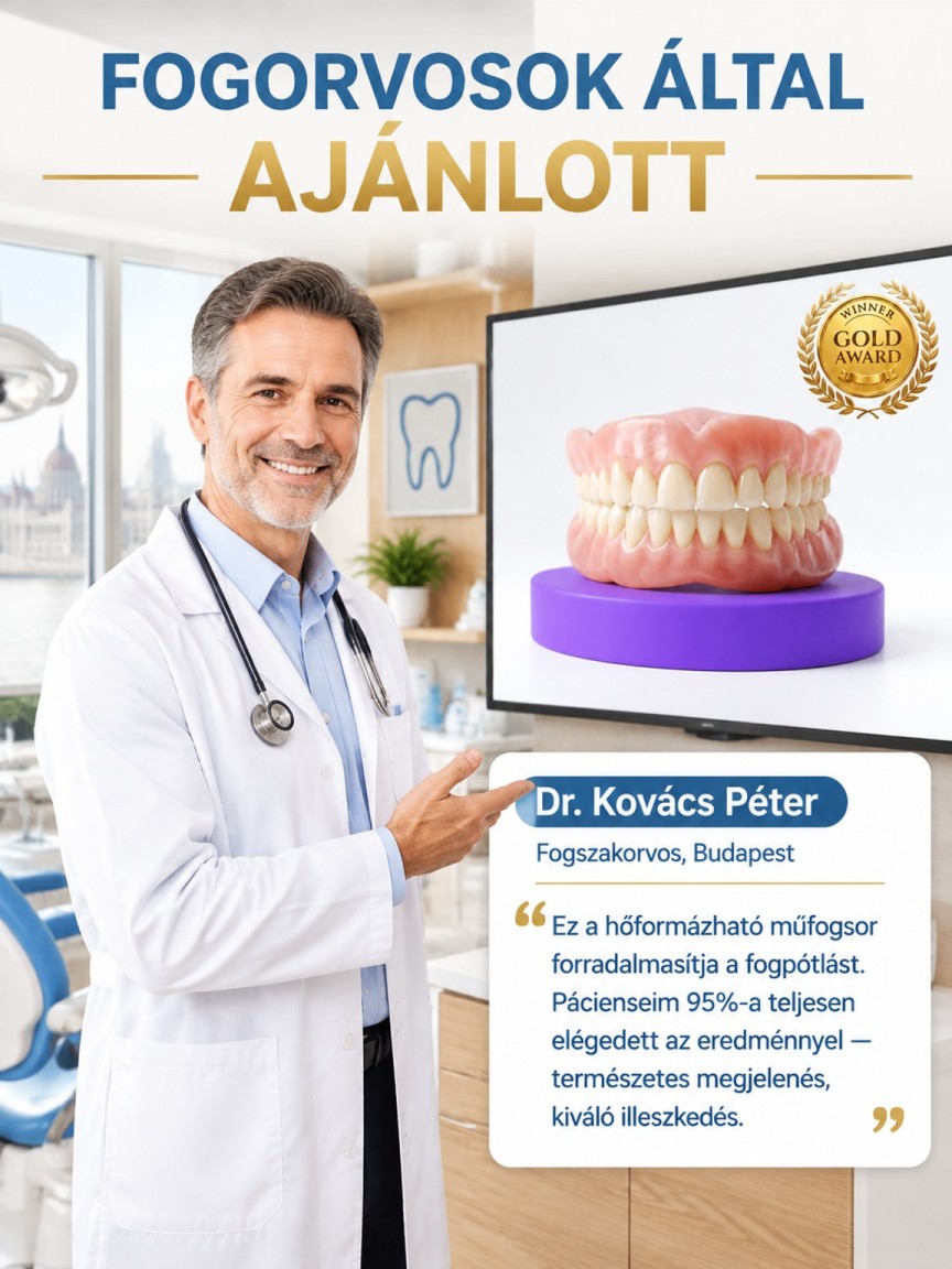 👍Prémium Kozmetikai Fogsor – Természetes Mosoly Fájdalom Nélkül