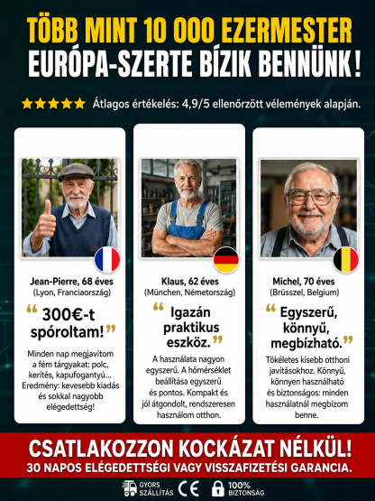 【50% AKCIÓ】Profi Egykezes Automata Forrasztópisztoly - Állítható Hőmérséklet (90-480°C)