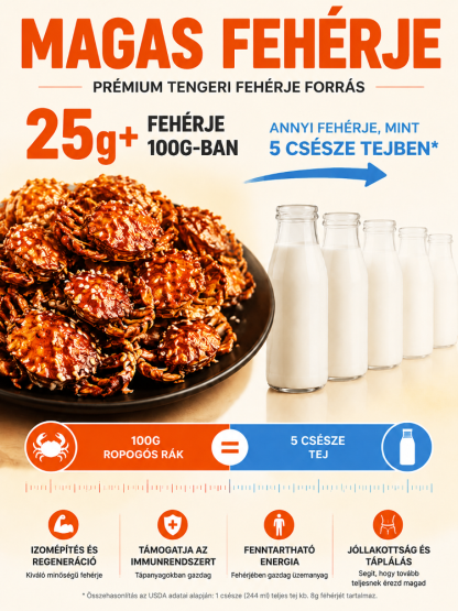 [50% Kedvezmény + 1-et fizet 2-t kap] Vadon Fogott Norvég Ropogós Rák – Magas Fehérje, Csípős Snack (Készétel)