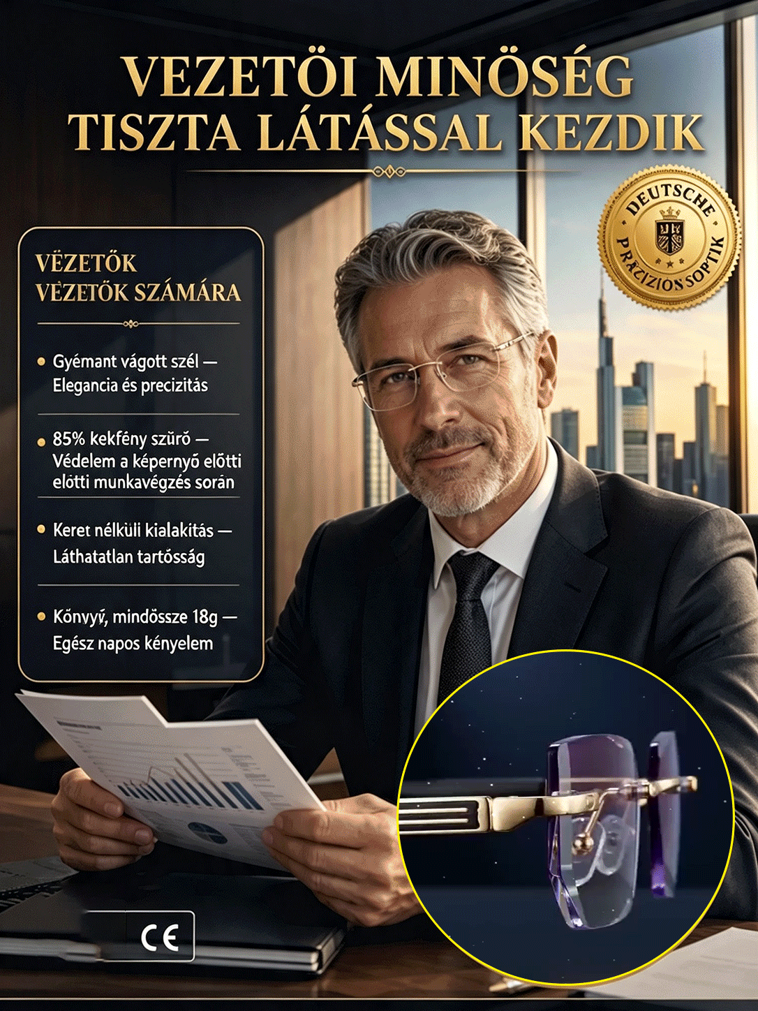 💥Intelligens gyémánt keret nélküli kékfény-szűrős szemüveg (1+1 Ingyen / Utánvét / Díjmentes próba)