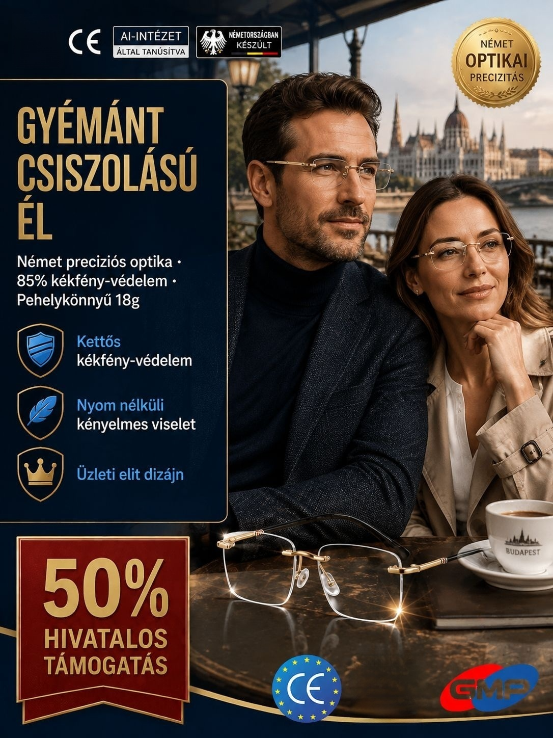 💥Intelligens gyémánt keret nélküli kékfény-szűrős szemüveg (1+1 Ingyen / Utánvét / Díjmentes próba)