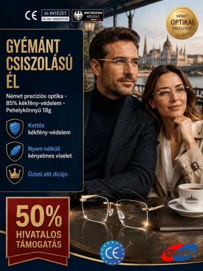 💥Intelligens gyémánt keret nélküli kékfény-szűrős szemüveg (1+1 Ingyen / Utánvét / Díjmentes próba)