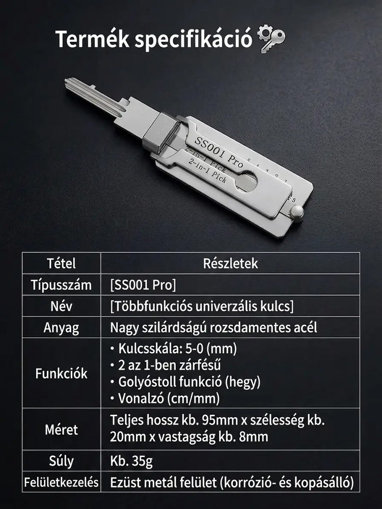 Sokfunkciós univerzális kulcsszerszám