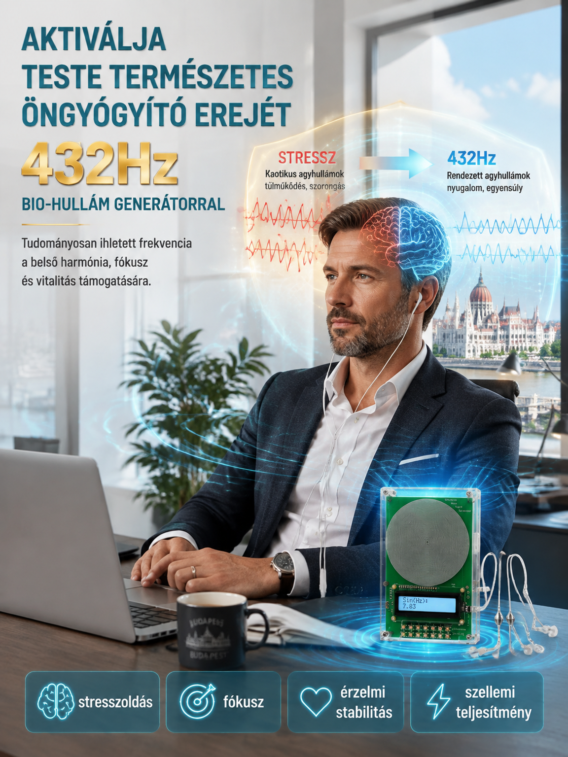 🔥Ultra-Precíz Bio-Frekvencia Generátor | Alvásjavító & Relaxációs Készülék (50% Akció)