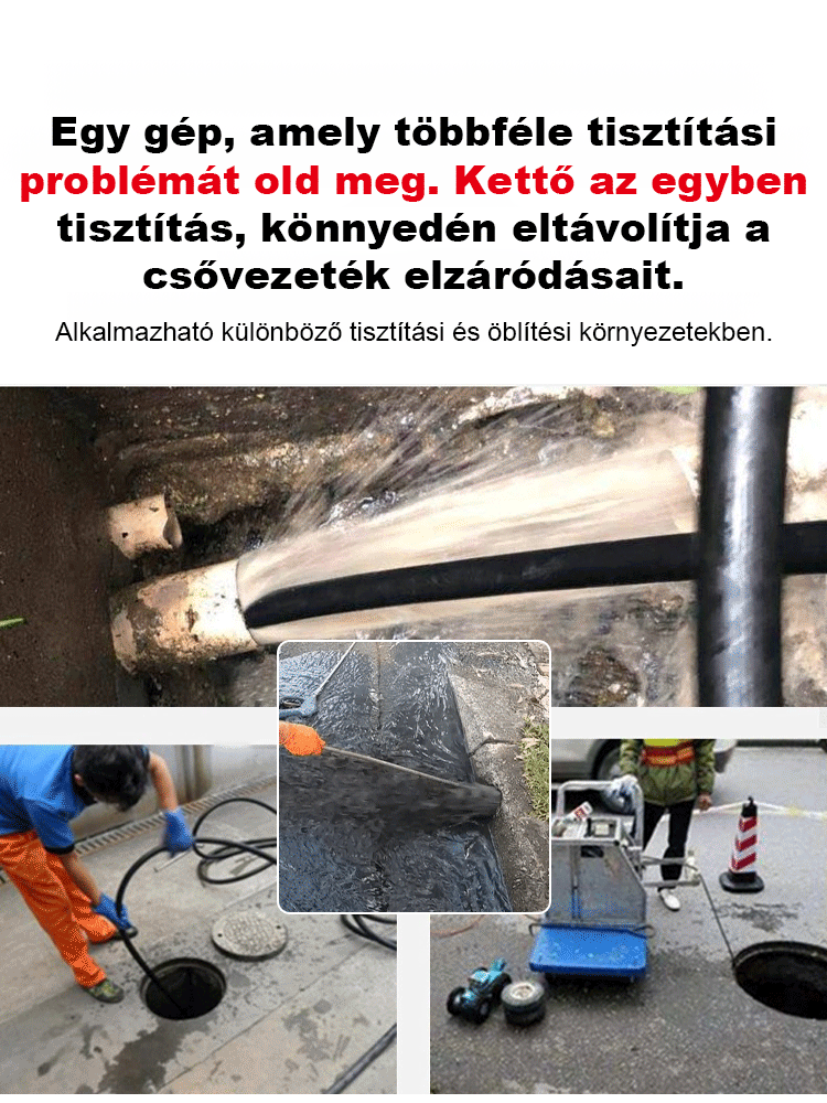 Magasnyomású csőtisztító készlet